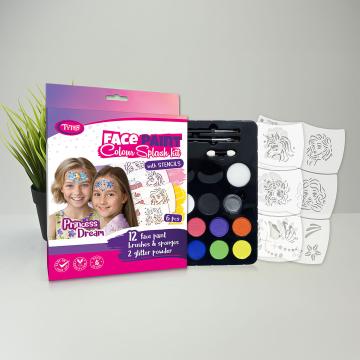 Set de vopsea pentru fata printesa Dream - 6 sabloane