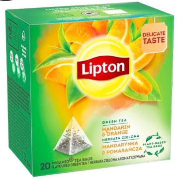 Ceai verde, mandarine & portocale piramide Lipton 20x2.1g de la KraftAdvertising Srl