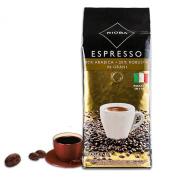 Cafea boabe Rioba Caffe Espresso 80% Arabica 20% Robust 1 kg de la KraftAdvertising Srl