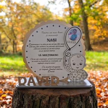 Cadou personalizat nasi botez auriu de la Decoartburlui