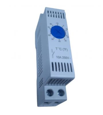 Termostat pe sina 1 modul contact NO pentru racire ventilare