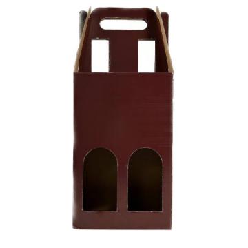 Cutie pentru 2 sticle, culoare Bordeaux cu gat deschis de la Loredo Srl