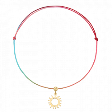 Bratara pentru picior din snur multicolor, charm soare de la Atelier Lolit Srl