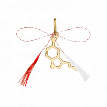 Pandantiv martisor din argint placat cu aur, serotonina mica de la Atelier Lolit Srl