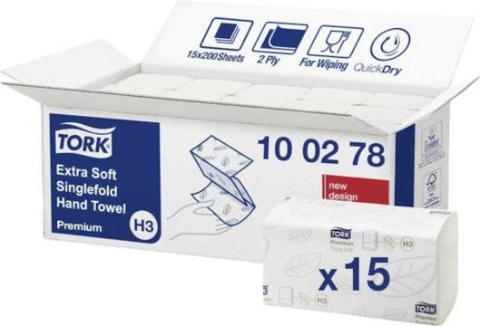 Prosoape maini Tork Prem.HT ZZ Fold Soft H3 15x200 buc. de la Xtra Time Srl