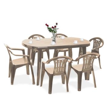 Set de mobilier de gradina Elma 6+1 in culoarea cappuccino de la Leziter Kft.