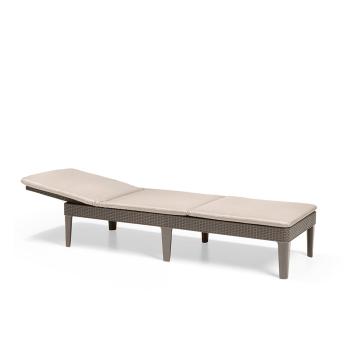 Sezlong de gradina Jaipur cu perna cappuccino