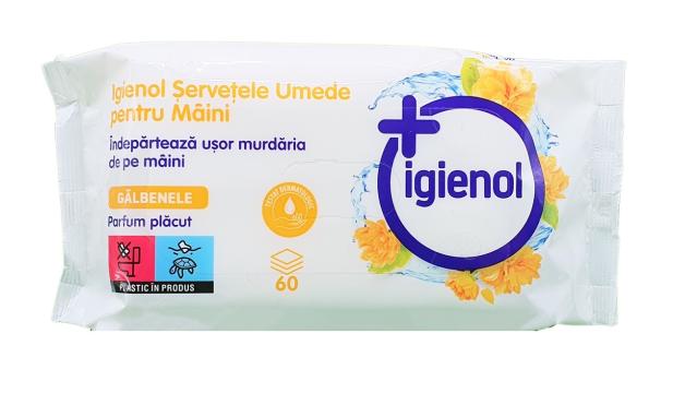 Servetele umede pentru maini - galbenele Igienol 60 buc de la Medaz Life Consum Srl