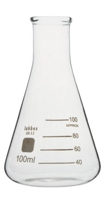 Pahar Erlenmayer cu gat ingust - 100 ml de la Medaz Life Consum Srl