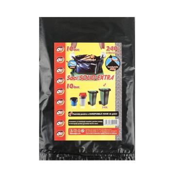 Saci menaj Solid Extra, 240 litri, negru, 110x125 cm