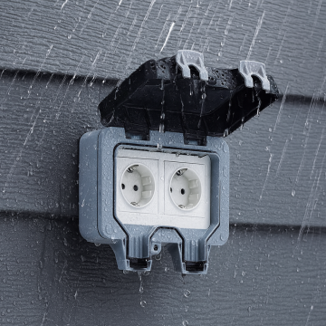 Priza dubla de exterior IP66 - Schuko, rezistenta la apa