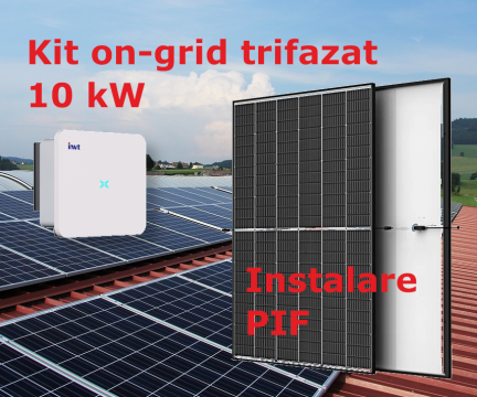 Kit fotovoltaic complet 10 kW, cu instalare, invertor solar de la Braistore Srl