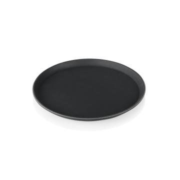 Tava servire antialunecare neagra 36 cm de la Ad Horeca Concept Srl