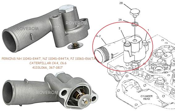 Capac cu termostat Perkins 1104D-E44T, Caterpillar C4.4, C6