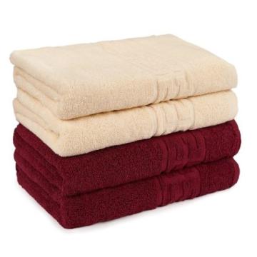 Set 4 prosoape bumbac crem si grena 50x90cm 500g