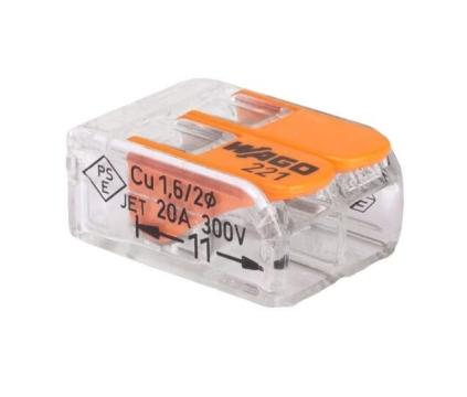 Set 10 cleme Wago 2 poli 221-412 | compatibile 0,2-4mm2