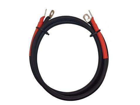 Set cabluri conexiune invertor-baterie 25mm2 | 2x1m
