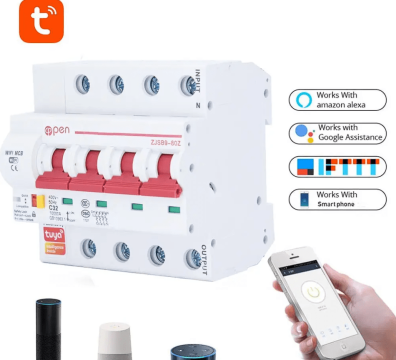 Siguranta automata inteligenta cu wifi, 4 poli (3P+N), 63A
