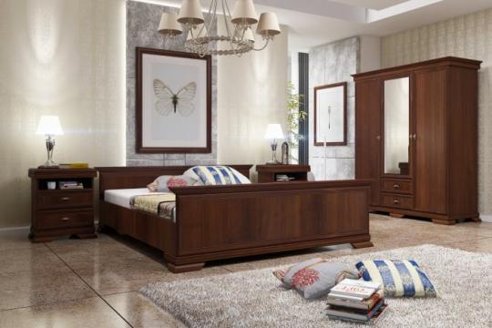 Dormitor Kora nuc, dulap 3 usi 2 sertare