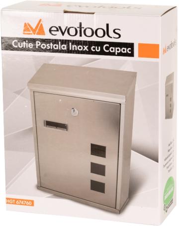 Cutie postala inox cu capac 260x335x90mm de la PDET Atlantic Distribution Srl