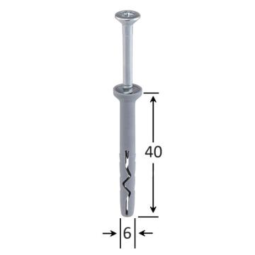 Diblu cui percutie 6x40mm - 50buc/punga de la Marisim Total Instal Srl
