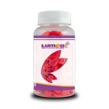 Decor tort Floricele din zahar, rosu cu miez galben, 60g