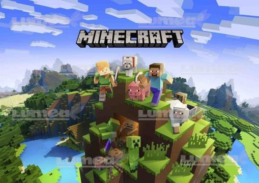 Imagine comestibila tort din zahar Minecraft - Lumea