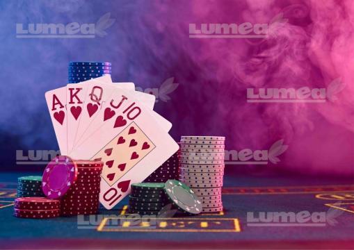 Imagine comestibila tort din zahar Poker Royal FLush - Lumea de la Lumea Basmelor International Srl