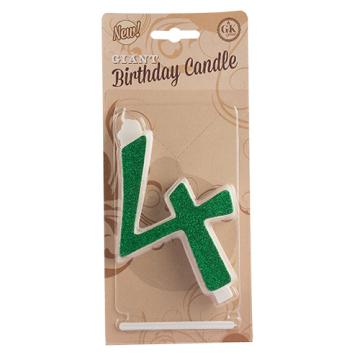 Lumanari cifre uriase nr.4 verde - Lumea de la Lumea Basmelor International Srl