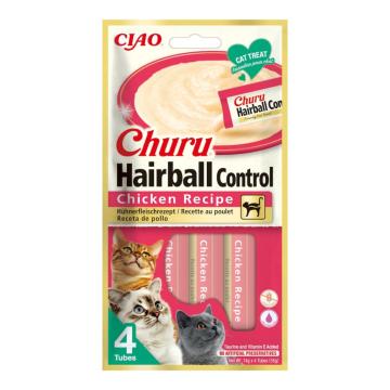 Hrana Churu pentru pisici Hairball Control reteta de pui de la Club4Paws Srl