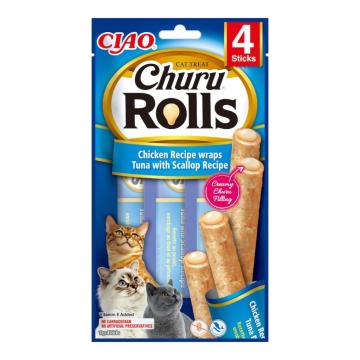 Recompense Rolls Cat reteta de pui cu ton si scoici - Churu de la Club4Paws Srl