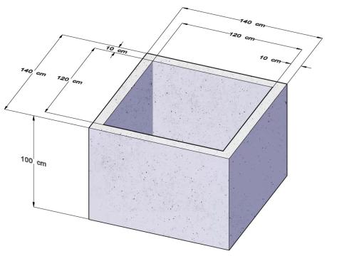 Camereta prefabricata armata 120x120x100 cm