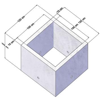 Camin patrat din beton cu gauri tehnice 100 cm de la Andbas