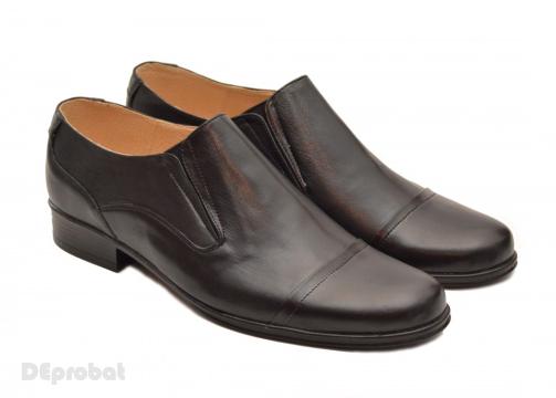 Pantofi barbati piele naturala negri casual-eleganti