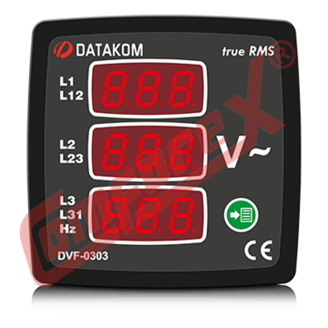 Voltmetru Datakom DVF-0303 - 3 faze, 3 display-uri, 72x72mm de la Comforex Impex Srl