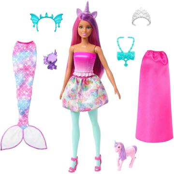 Papusa sirena Barbie Dreamtopia, Dress Up 3 in 1