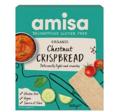 Crispbread cu faina de castane bio 120g Amisa