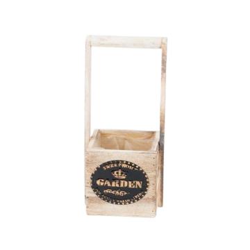 Ladita lemn natur cu toarta Garden L-l 12*12 H12/30 de la Distinctiv Store Srl