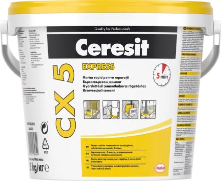 Mortar de reparatii ultra rapid Ceresit CX 5 / 5kg de la PDET Atlantic Distribution Srl