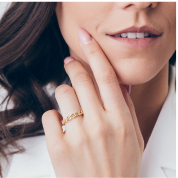 Inel Chain Ring din argint 925, placat cu aur de 18K de la Atelier Lolit Srl