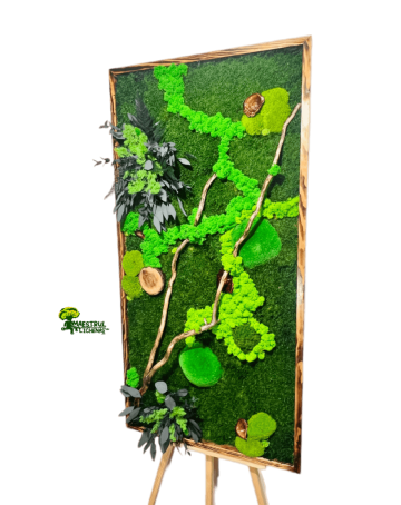Tablou 1 decorat cu licheni naturali de la Academart World Design Srl