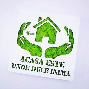 Tabloul Acasa decorat cu licheni naturali