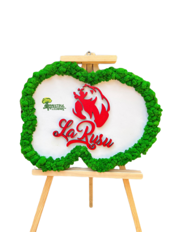 Decoratiune Logo personalizat cu licheni naturali