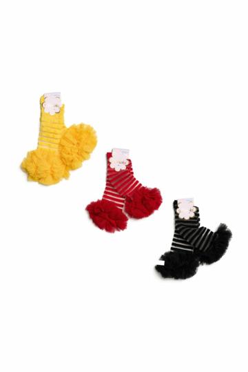 Sosete 3/4 - set x 3 (galben/rosu/negru)