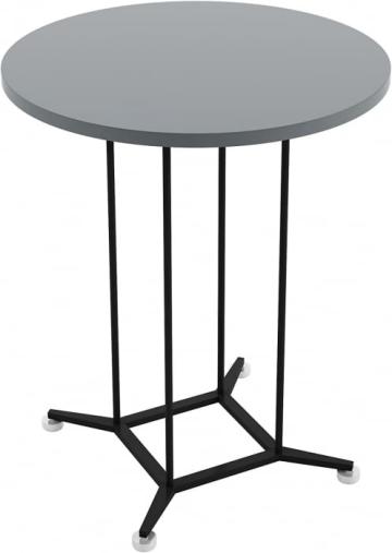 Masuta rotunda cu suport metalic 60 cm si blat din MDF alb