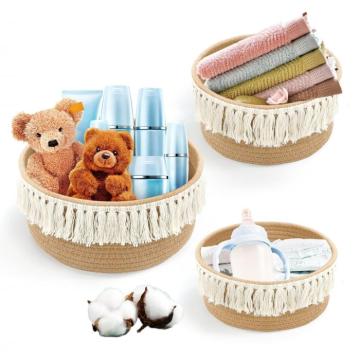 Cosuri de depozitare din funie impletita - set 3 buc mare