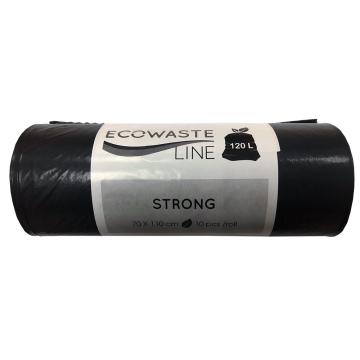 Saci menajeri LDPE, 120 l, negru, 10 bucati/rola de la Sanito Distribution Srl