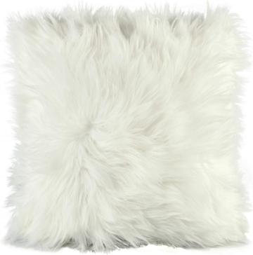 Perina decorativa alba, cu par lung, 60x60 cm de la Molifag Srl