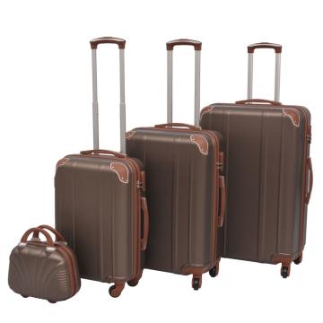 Set de valize dure, cafeniu, 4 buc. de la Comfy Store