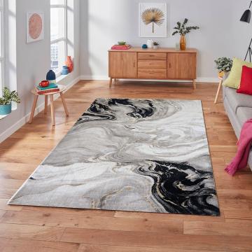 Covor Galeria Lux gri cu negru 125 x 200 cm de la Amrita Prodcom Srl